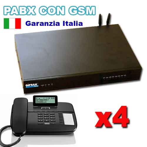 Kit Centralino Telefonico GSM 3 line esterne 4 interne